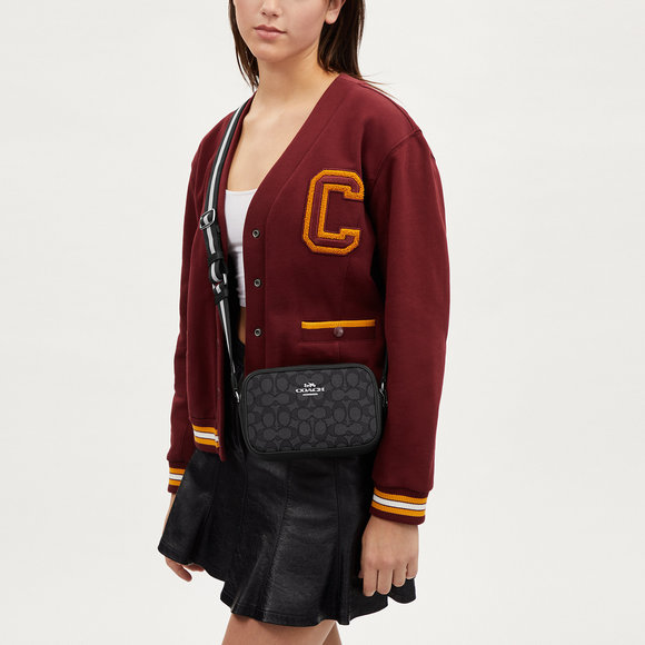 NWT Coach Outlet Mini Jamie Camera Bag In Signature Jacquard - Picture 4 of 5